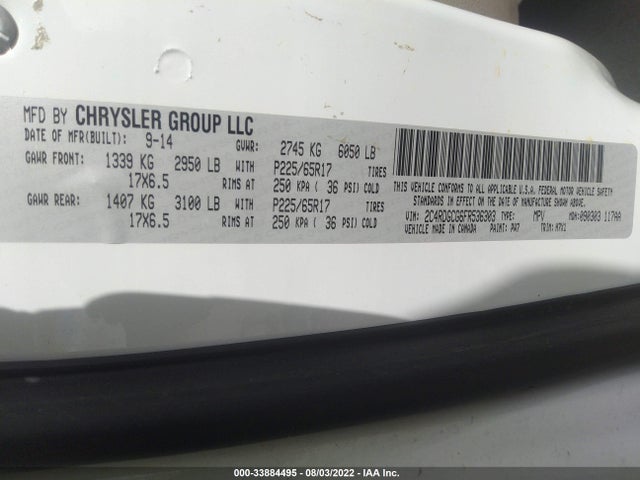 Dodge Grand Caravan Sxt 2015 2C4RDGCG6FR536303 Image 9