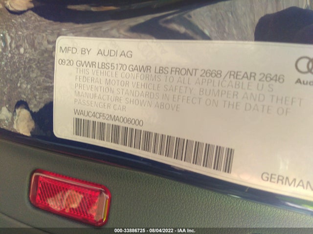 2021 Audi S5, VIN: WAUC4CF52MA006000
