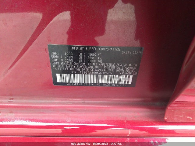 4S3GTAJ60K3709737 Subaru Impreza Sport
