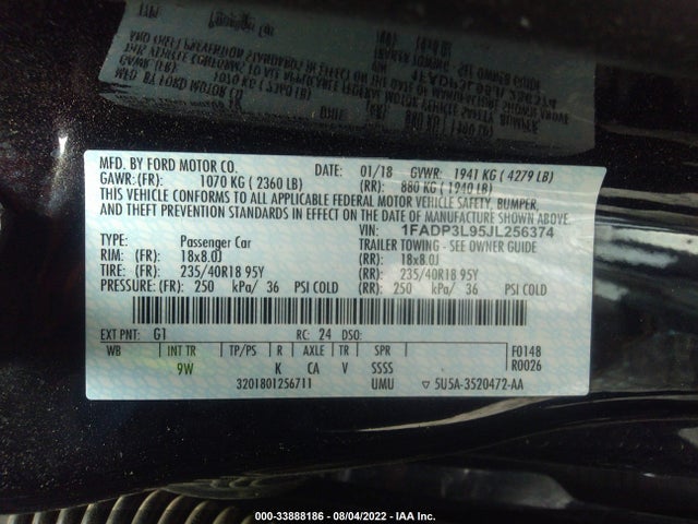 2018 Ford Focus, VIN: 1FADP3L95JL256374