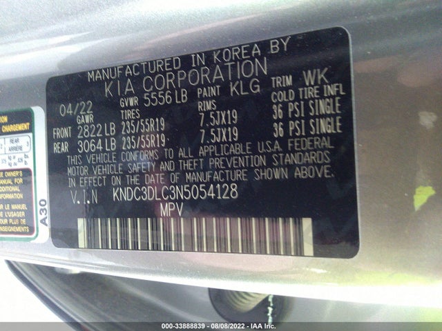 2022 Kia EV6, VIN: KNDC3DLC3N5054128
