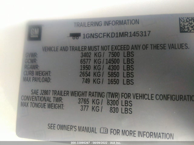 Chevrolet Suburban Premier 2021 1GNSCFKD1MR145317 Image 9