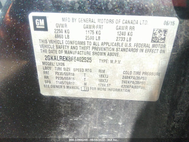 GMC Terrain Sle 2015 2GKALREK8F6402525 Image 11