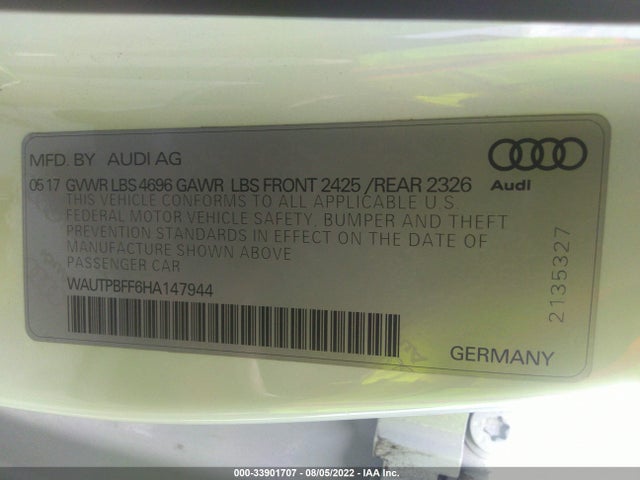 2017 Audi A3, VIN: WAUTPBFF6HA147944