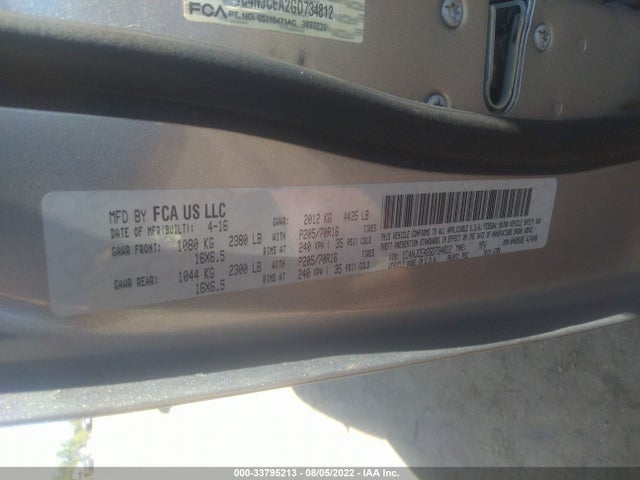 1C4NJCEA2GD734812 Jeep Compass Latitude