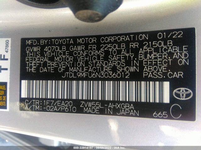 2022 Toyota Prius, VIN: JTDL9MFU6N3036012