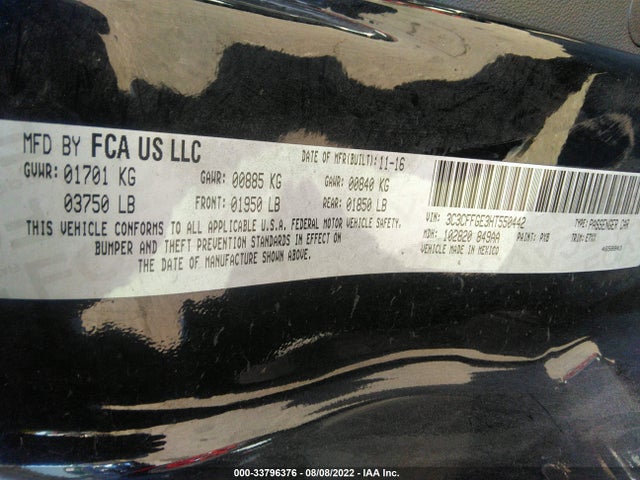 2017 Fiat 500e, VIN: 3C3CFFGE3HT550442