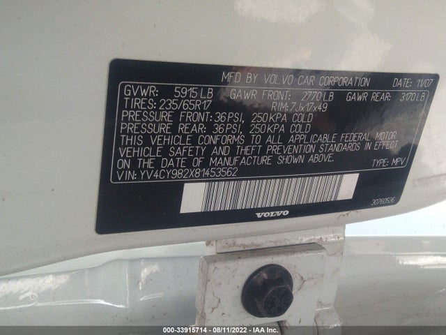 Volvo Xc90 I6 2008 YV4CY982X81453562 Image 10