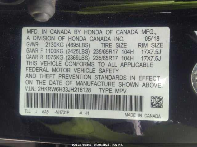 Honda CR-V LX 2018 2HKRW6H33JH216128 Image 10