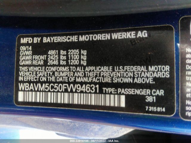 WBAVM5C50FVV94631 BMW X1 Xdrive35i