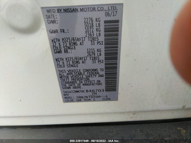 Nissan ROGUE S 2017 5N1AT2MM7HC846703 Image 9
