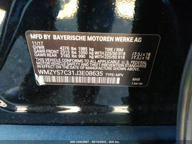2018 Mini Countryman, VIN: WMZYS7C31J3E08635