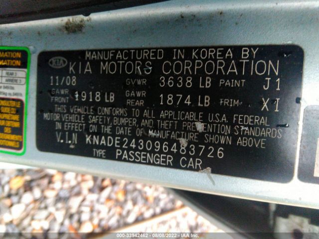 KNADE243096483726 KIA RIO LX