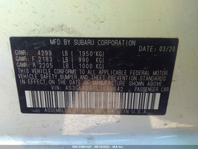 4S3GKAB60L3609642 Subaru IMPREZA