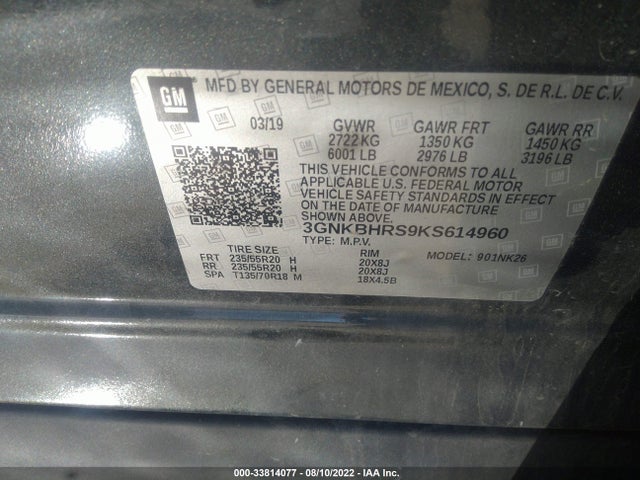 Chevrolet BLAZER 2019 3GNKBHRS9KS614960 Image 10