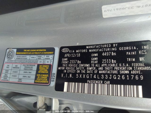5XXGT4L33JG261769 KIA Optima Lx