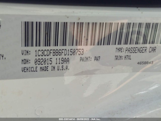 Dodge DART SXT 2015 1C3CDFBB6FD150753 Image 10