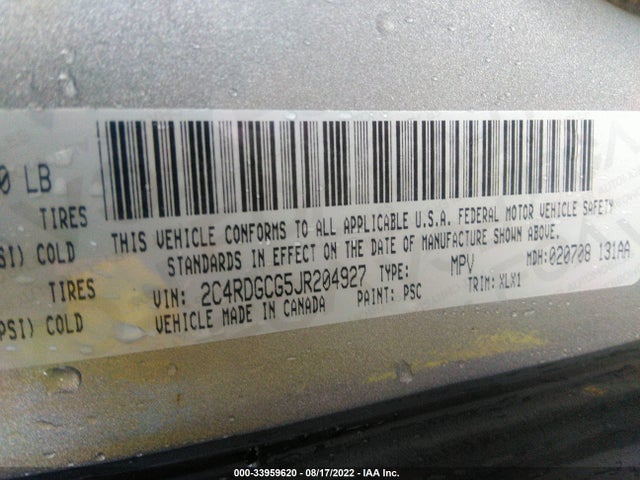 Dodge Grand Caravan Sxt 2018 2C4RDGCG5JR204927 Image 9
