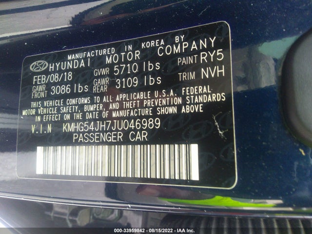 2018 Genesis G90, VIN: KMHG54JH7JU046989