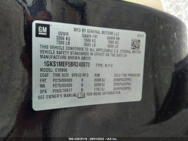 1GKS1MEF5BR240870 GMC YUKON XL DENALI