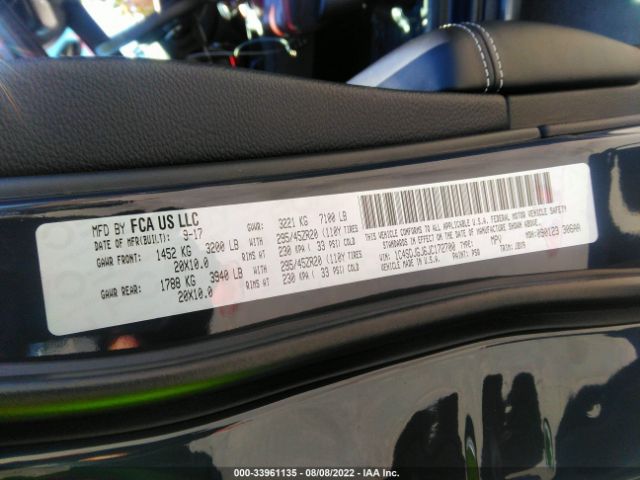 1C4SDJGJ6JC172700 Dodge Durango Srt
