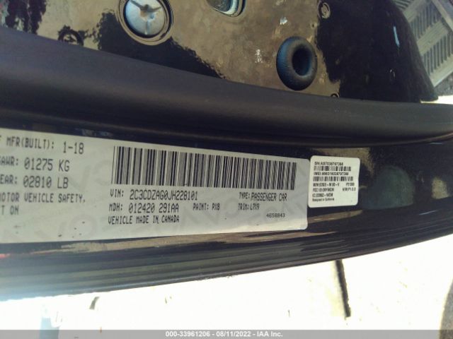 2C3CDZAG0JH228101 Dodge Challenger Sxt