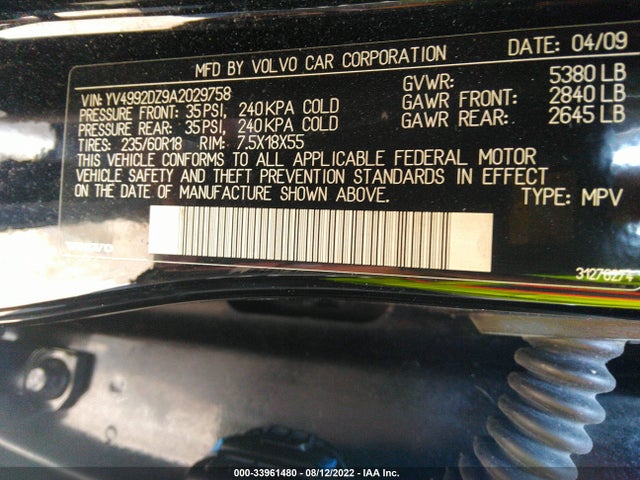 Volvo Xc60 3.0t 2010 YV4992DZ9A2029758 Image 10
