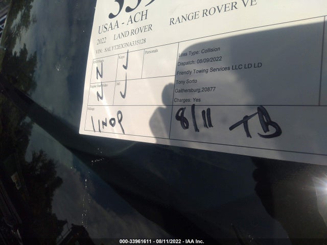 2022 Land Rover Range Rover Velar, VIN: SALYT2EX3NA335128