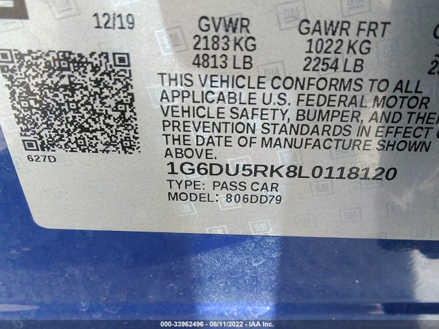 2020 Cadillac CT5, VIN: 1G6DU5RK8L0118120