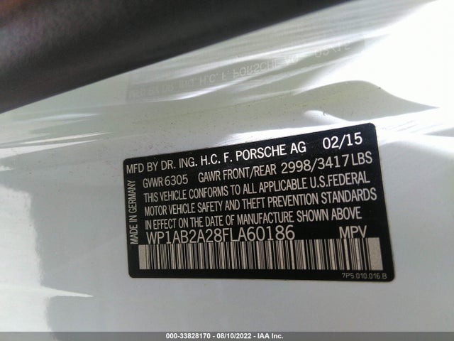 2015 Porsche Cayenne, VIN: WP1AB2A28FLA60186