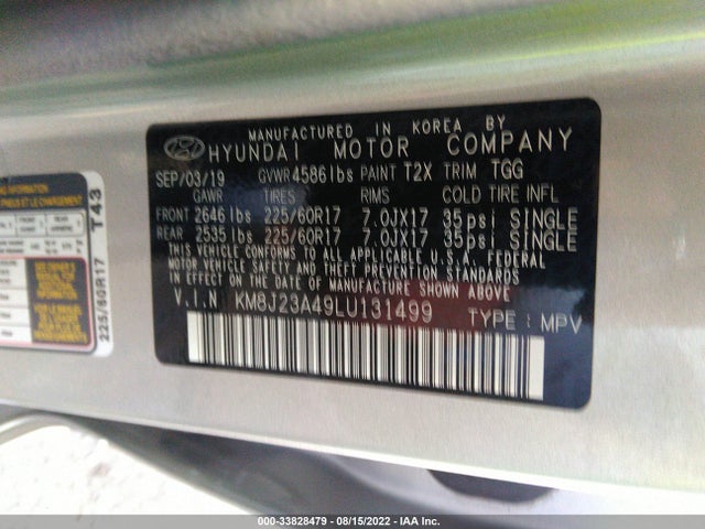 2020 Hyundai Tucson, VIN: KM8J23A49LU131499