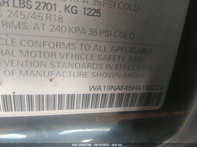2017 Audi A6, VIN: WA19NAF45HA138223