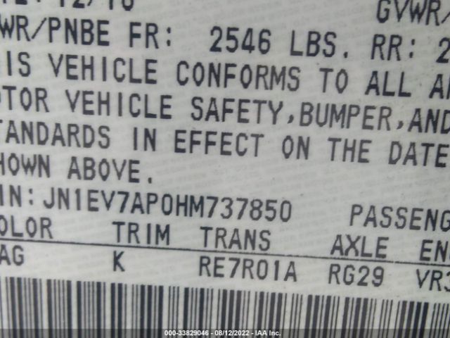 JN1EV7AP0HM737850 Infiniti Q50 3.0t Premium