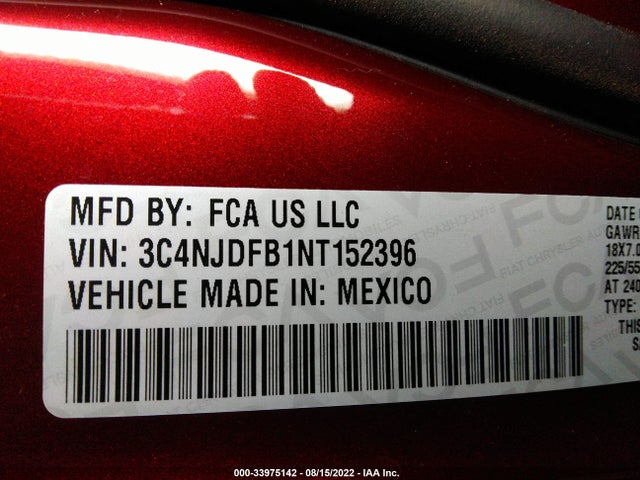2022 Jeep Compass, VIN: 3C4NJDFB1NT152396