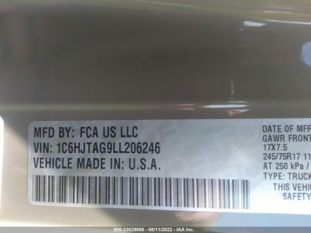 1C6HJTAG9LL206246 Jeep Gladiator