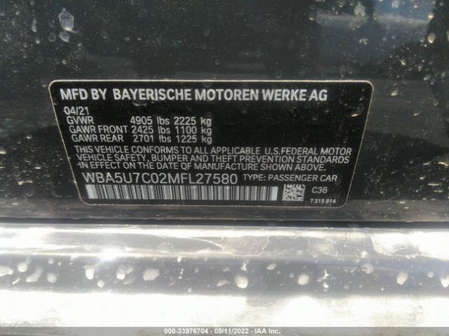 WBA5U7C02MFL27580 BMW 3 Series M340i