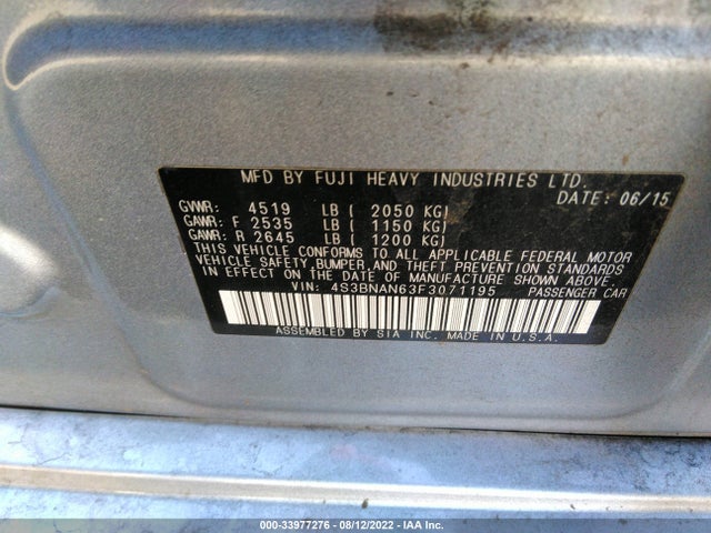 2015 Subaru Legacy, VIN: 4S3BNAN63F3071195