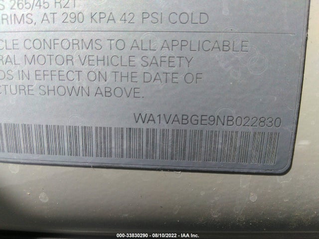 2022 Audi e-tron, VIN: WA1VABGE9NB022830