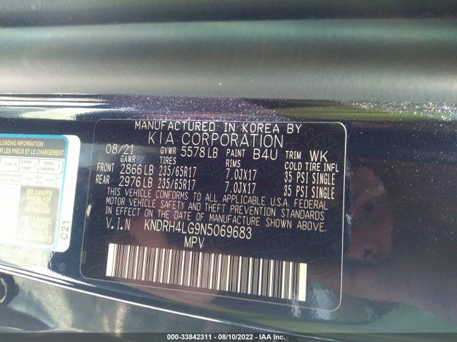 2022 Kia Sorento, VIN: KNDRH4LG9N5069683