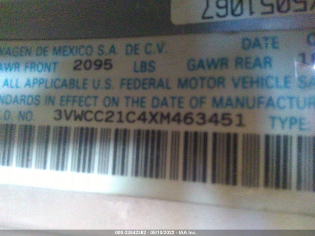 1999 VOLKSWAGEN NEW BEETLE GLS VIN: 3VWCC21C4XM463451