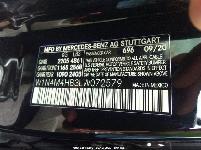 2020 Mercedes-Benz GLB-Class, VIN: W1N4M4HB3LW072579