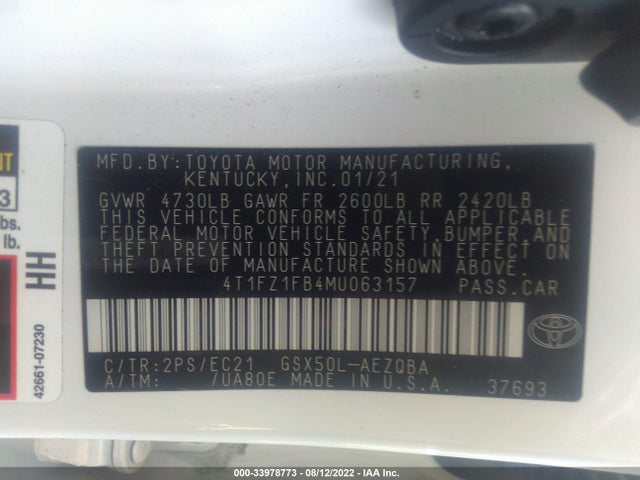 2021 Toyota Avalon, VIN: 4T1FZ1FB4MU063157