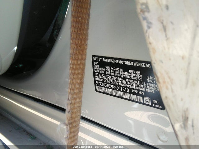 2022 BMW X4, VIN: 5UX33DT02N9J67310