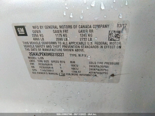 GMC Terrain Slt 2017 2GKALPEK8H6318227 Image 9