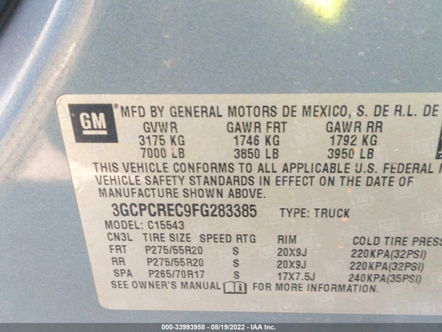 Chevrolet Silverado 1500 Lt 2015 3GCPCREC9FG283385 Image 9