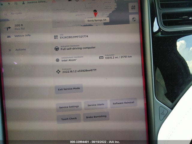 2021 Tesla Model X, VIN: 5YJXCBE21MF321774