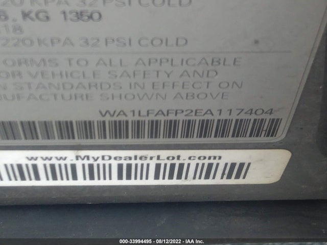 WA1LFAFP2EA117404 Audi Q5 2.0t Premium