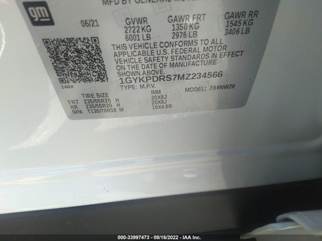 2021 Cadillac XT6, VIN: 1GYKPDRS7MZ234566