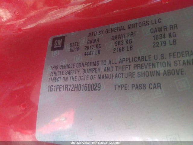 Chevrolet Camaro 1ss 2017 1G1FE1R72H0160029 Image 9