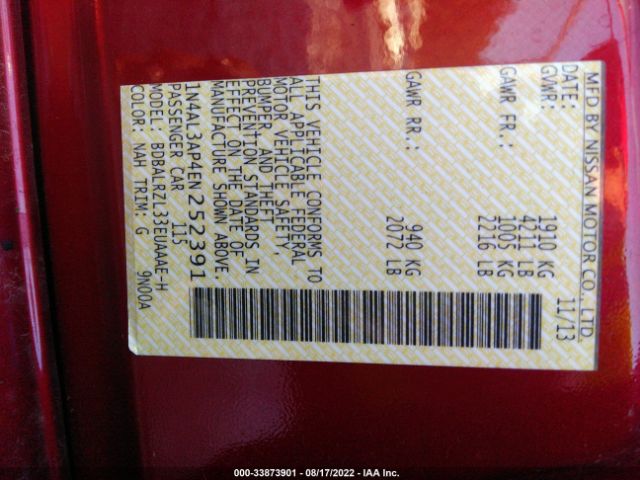 1N4AL3AP4EN252391 Nissan Altima 2.5 S